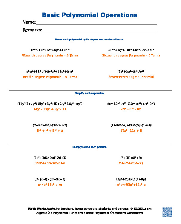Polynomial Functions