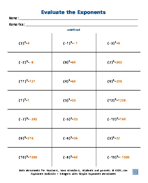 Exponents & Radicals
