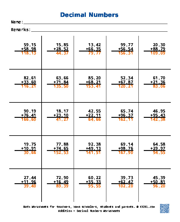 free decimals worksheets for homeschoolers students parents and teachers