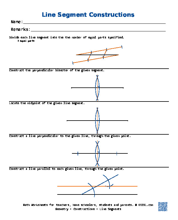 Line Segments Worksheets 2